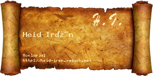 Heid Irén névjegykártya